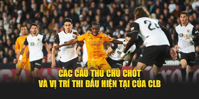Các cầu thủ chủ chốt và vị trí thi đấu hiện tại của clb
