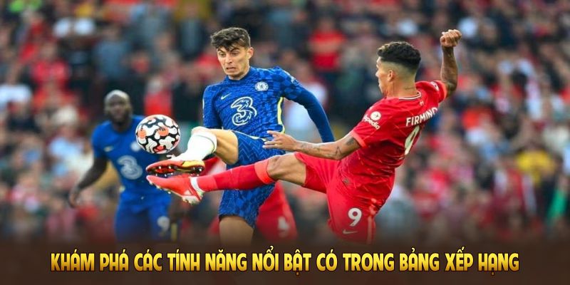 Khám phá các tính năng nổi bật có trong bảng xếp hạng Xoilac TV
