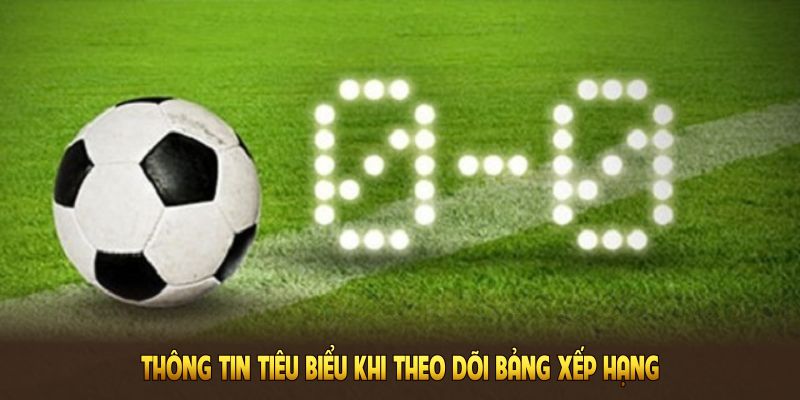 Một số thông tin tiêu biểu khi theo dõi bảng xếp hạng